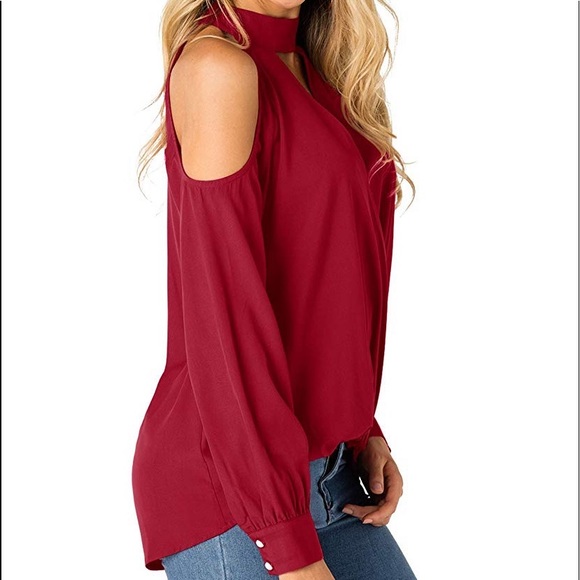 Beautiful woman top blouse cold shoulder - Picture 4 of 7